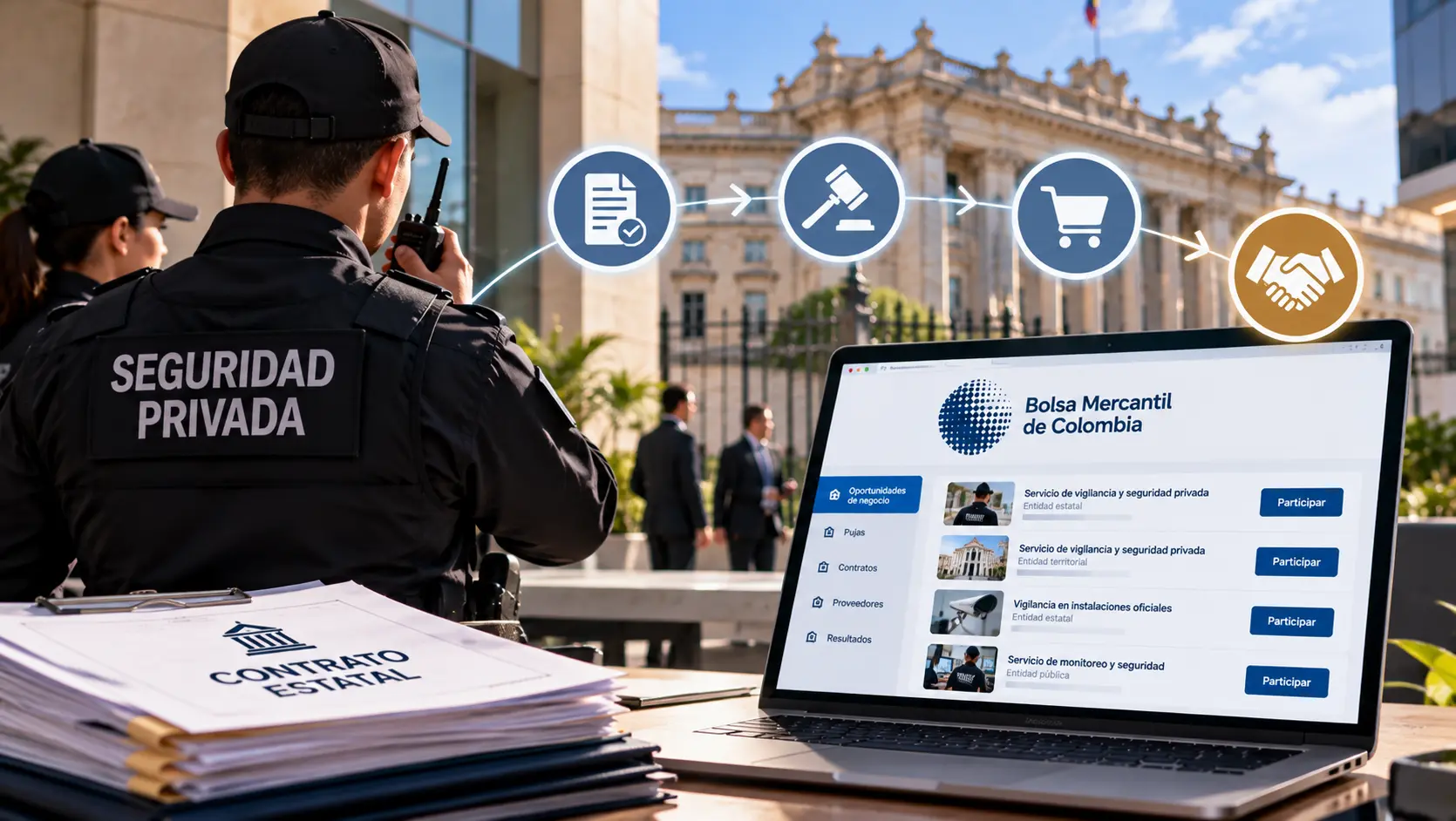 Empresa de vigilancia privada participando en el MCP de la Bolsa Mercantil